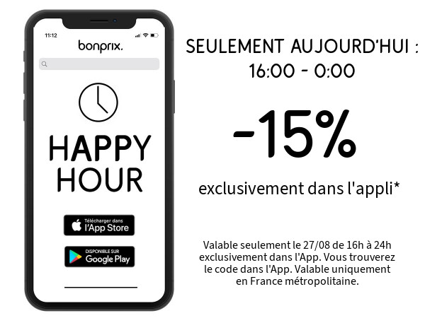 15% de réduction dans l'appli >